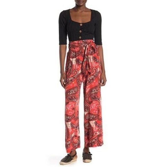 Free People Double Trouble Wide Leg Pants M $128